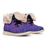 Purple Trippy Mandala Print Winter Boots
