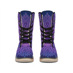 Purple Trippy Mandala Print Winter Boots