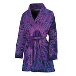 Purple Trippy Mandala Print Women's Bathrobe