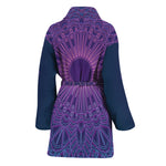 Purple Trippy Mandala Print Women's Bathrobe