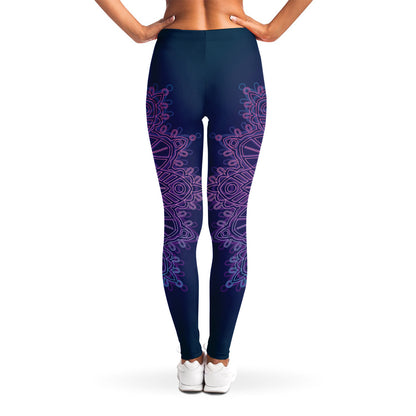 Purple Trippy Mandala Print Women's Leggings