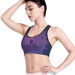 Purple Trippy Mandala Print Women's Sports Bra