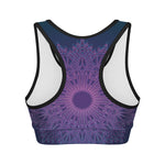 Purple Trippy Mandala Print Women's Sports Bra