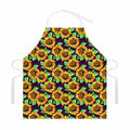 Purple Trippy Sunflower Pattern Print Adjustable Apron