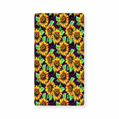 Purple Trippy Sunflower Pattern Print Baby Crib Sheet