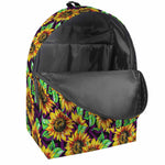 Purple Trippy Sunflower Pattern Print Backpack