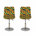Purple Trippy Sunflower Pattern Print Bar Stool Covers