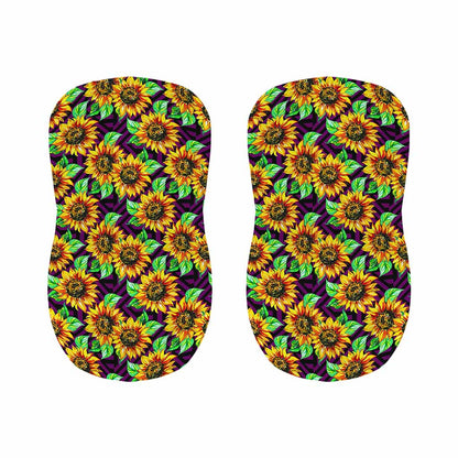 Purple Trippy Sunflower Pattern Print Bar Stool Covers