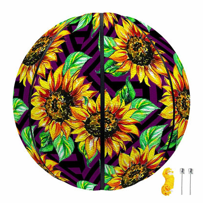 Purple Trippy Sunflower Pattern Print Basketball
