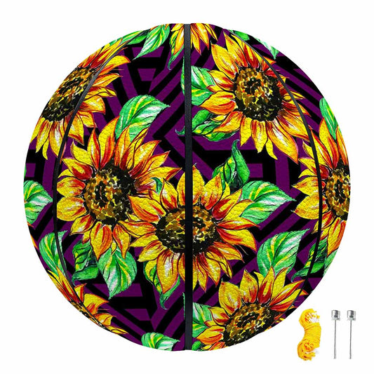 Purple Trippy Sunflower Pattern Print Basketball
