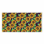 Purple Trippy Sunflower Pattern Print Beach Towel