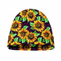 Purple Trippy Sunflower Pattern Print Beanie