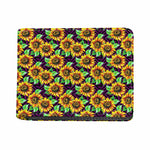 Purple Trippy Sunflower Pattern Print Bifold Wallet