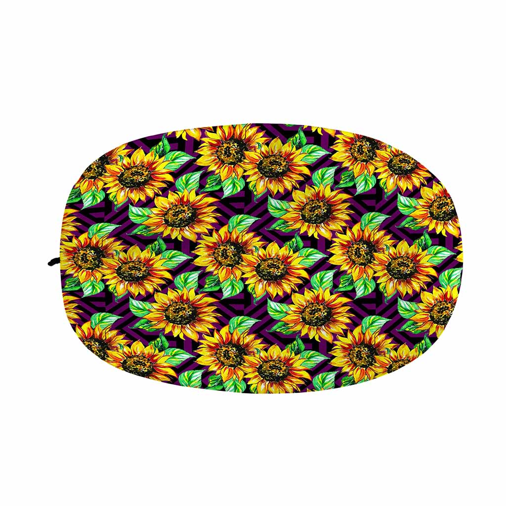 Purple Trippy Sunflower Pattern Print Car Side Mirror Covers