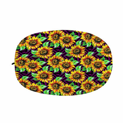 Purple Trippy Sunflower Pattern Print Car Side Mirror Covers