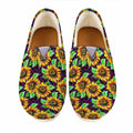 Purple Trippy Sunflower Pattern Print Casual Shoes