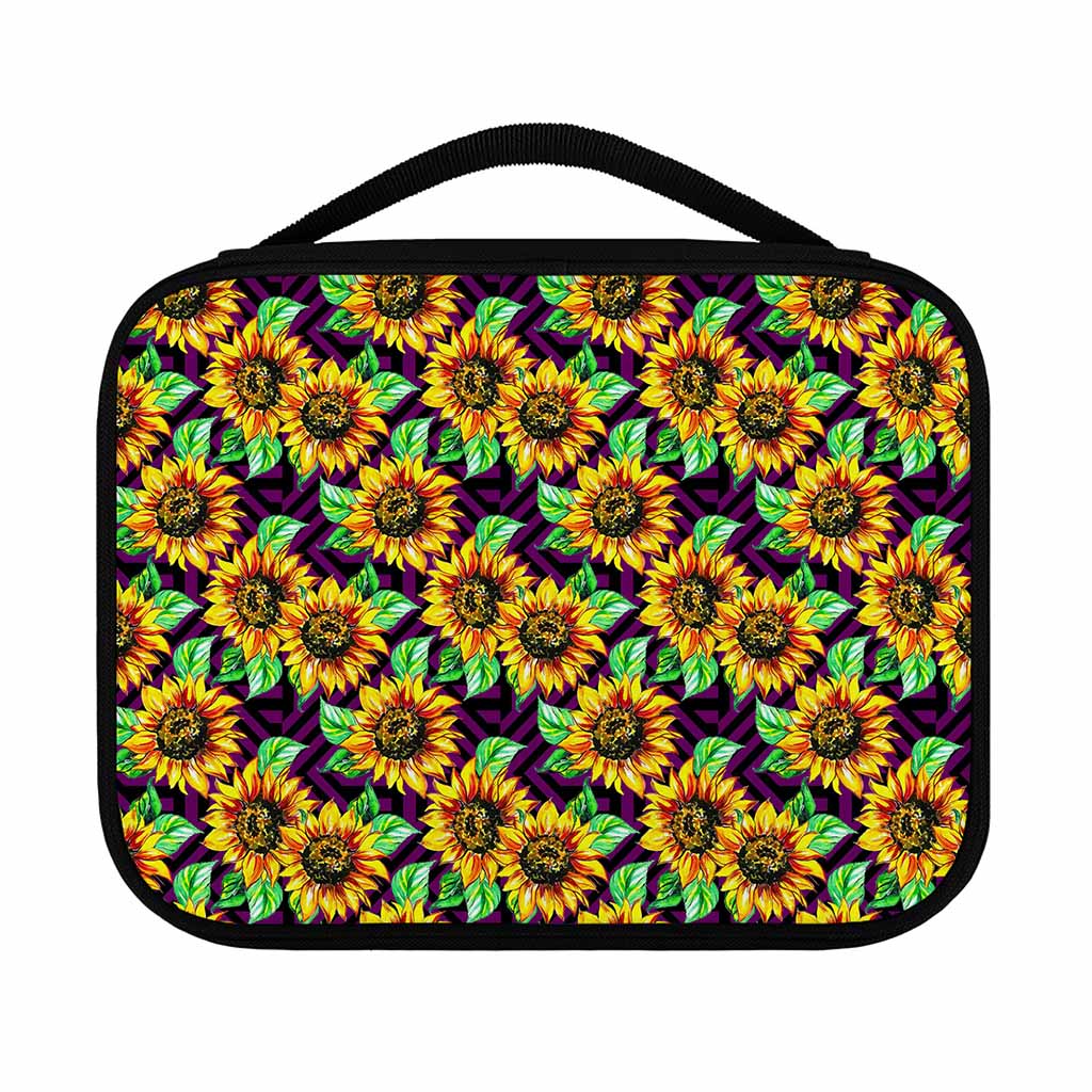 Purple Trippy Sunflower Pattern Print Classic Bible Case