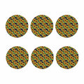 Purple Trippy Sunflower Pattern Print Coaster Set