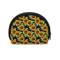 Purple Trippy Sunflower Pattern Print Coin Purse
