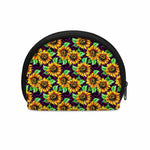 Purple Trippy Sunflower Pattern Print Coin Purse