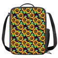 Purple Trippy Sunflower Pattern Print Crossbody Lunch Bag