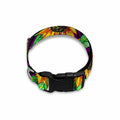 Purple Trippy Sunflower Pattern Print Dog Collar