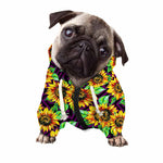 Purple Trippy Sunflower Pattern Print Dog Zip Up Hoodie
