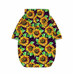 Purple Trippy Sunflower Pattern Print Dog Zip Up Hoodie