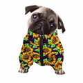 Purple Trippy Sunflower Pattern Print Dog Zip Up Jacket