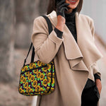 Purple Trippy Sunflower Pattern Print Double Strap Bible Bag