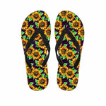 Purple Trippy Sunflower Pattern Print Flip Flops