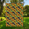 Purple Trippy Sunflower Pattern Print Garden Flag
