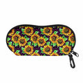 Purple Trippy Sunflower Pattern Print Glasses Case