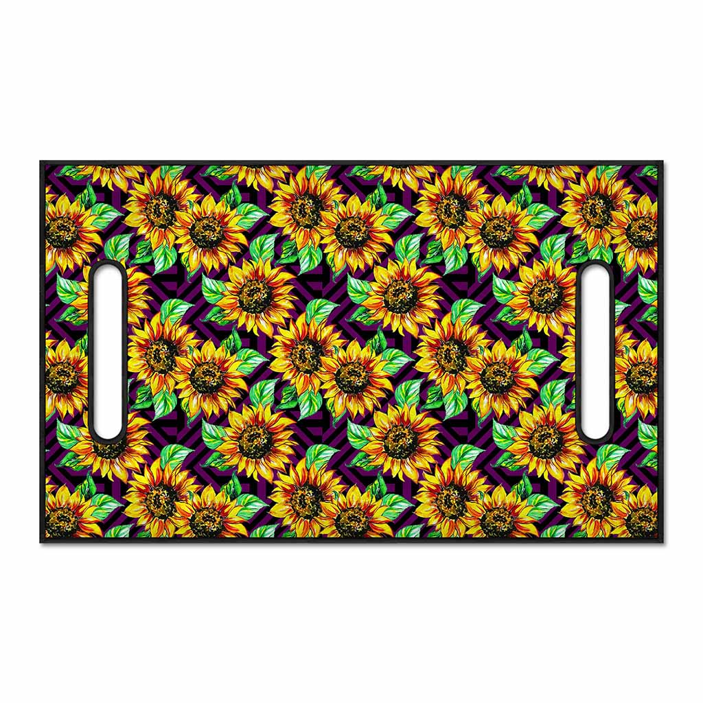 Purple Trippy Sunflower Pattern Print Golf Cart Seat Cover