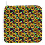 Purple Trippy Sunflower Pattern Print Hand Towel