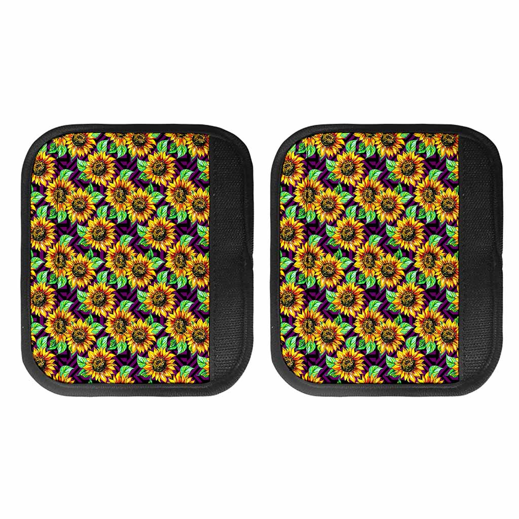 Purple Trippy Sunflower Pattern Print Handle Covers