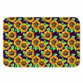 Purple Trippy Sunflower Pattern Print Indoor Door Mat