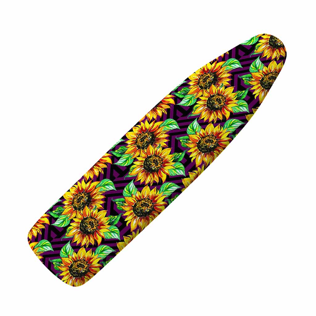 Purple Trippy Sunflower Pattern Print Ironing Board Cover