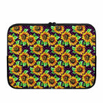 Purple Trippy Sunflower Pattern Print Laptop Sleeve