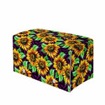 Purple Trippy Sunflower Pattern Print Leather Tissue Box Cover