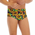 Purple Trippy Sunflower Pattern Print Men's Briefs