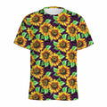 Purple Trippy Sunflower Pattern Print Men's Athletic T-Shirt