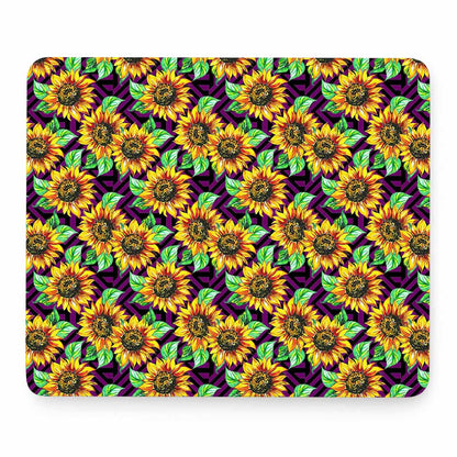 Purple Trippy Sunflower Pattern Print Mouse Pad