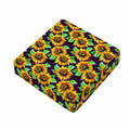 Purple Trippy Sunflower Pattern Print Outdoor Seat Cushion Cover