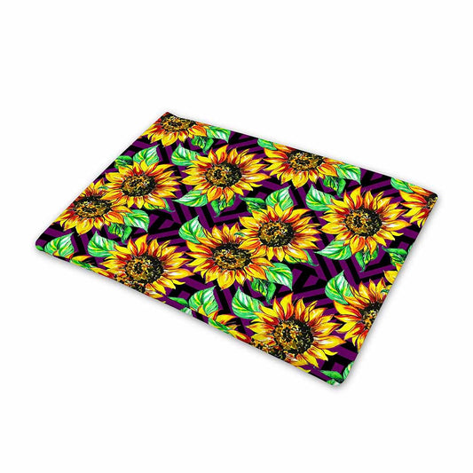 Purple Trippy Sunflower Pattern Print Pet Cooling Mat Cover