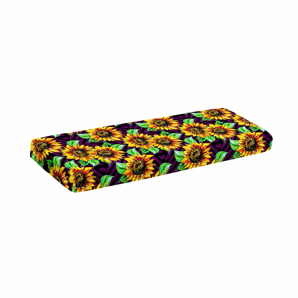 Purple Trippy Sunflower Pattern Print Piano Keyboard Cover