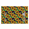 Purple Trippy Sunflower Pattern Print Placemat