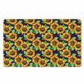 Purple Trippy Sunflower Pattern Print Polyester Doormat