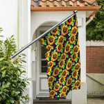 Purple Trippy Sunflower Pattern Print Polyester Flag