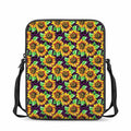 Purple Trippy Sunflower Pattern Print Rectangular Crossbody Bag
